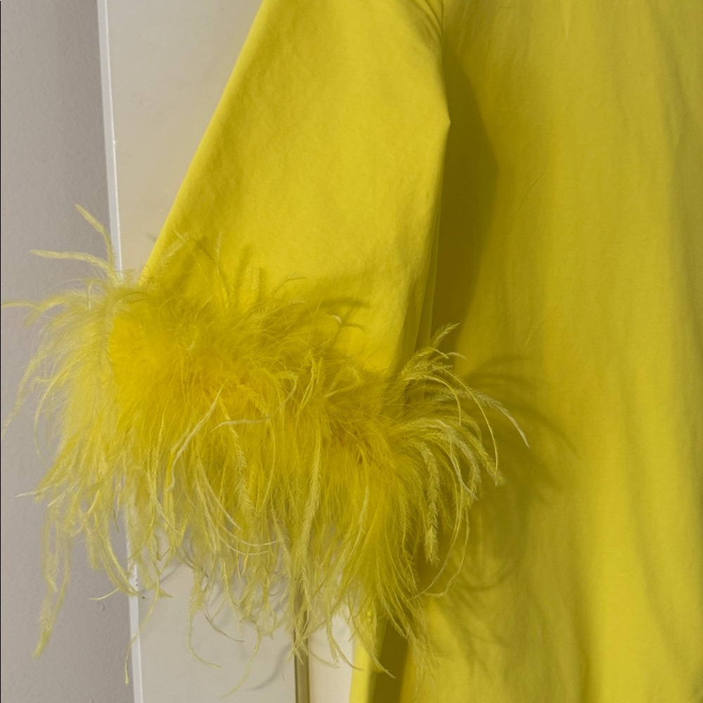 Tuckernuck Yellow Feathered Jamie Midi Dress - Picture 4 of 9